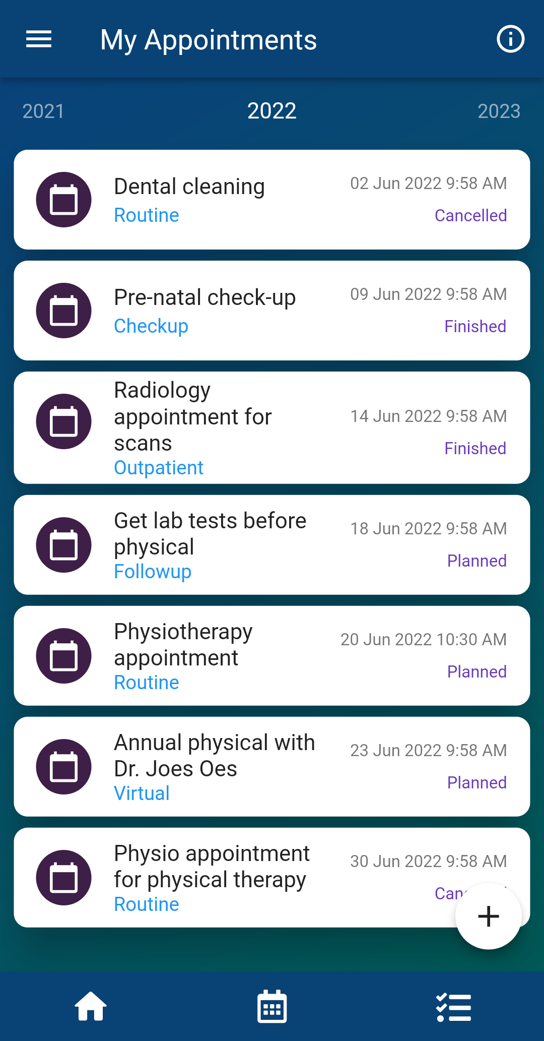 Appointments Screen